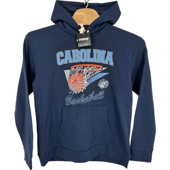 NWT Men's Navy Blue NCAA North Carolina Tarheels Basketball Hoodie Sweatshirt XL - Picture 1 of 6